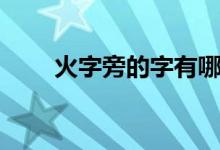 火字旁的字有哪些（大家可以看看）