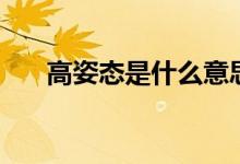 高姿态是什么意思（相关的造句如下）