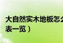 大自然实木地板怎么样（大自然实木地板价格表一览）