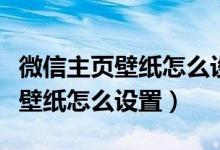 微信主页壁纸怎么设置不用下软件（微信主页壁纸怎么设置）