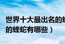 世界十大最出名的蝰蛇（蝰蛇的种类排名常见的蝰蛇有哪些）