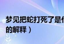 梦见把蛇打死了是什么意思（梦见把蛇打死了的解释）