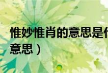 惟妙惟肖的意思是什么最佳答案（惟妙惟肖的意思）