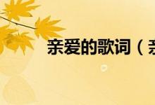 亲爱的歌词（亲爱的歌词是什么）