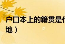 户口本上的籍贯是什么意思（是指公民的所在地）