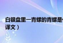 白银盘里一青螺的青螺是什么意思（白银盘里一青螺原文及译文）