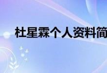 杜星霖个人资料简介（杜星霖个人简介）