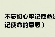 不忘初心牢记使命是哪年提出的（不忘初心牢记使命的意思）