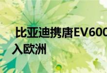  比亚迪携唐EV600电动SUV今年通过挪威进入欧洲 