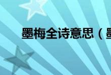 墨梅全诗意思（墨梅全诗意思及原文）