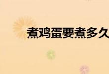 煮鸡蛋要煮多久（鸡蛋需要煮多久）
