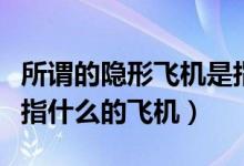 所谓的隐形飞机是指什么（所谓的隐形飞机是指什么的飞机）