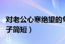 对老公心寒绝望的句子（对老公心寒绝望的句子简短）