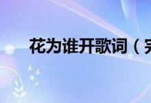 花为谁开歌词（完整版华为谁开歌词）