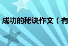 成功的秘诀作文（有关成功的秘诀作文范文）