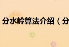 分水岭算法介绍（分水岭算法的特点是什么）