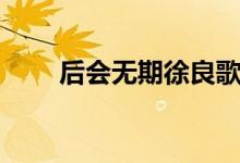 后会无期徐良歌词（徐良歌手简介）