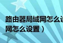 路由器局域网怎么设置网速最快（路由器局域网怎么设置）