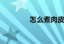 怎么煮肉皮冻（怎么煮肉）