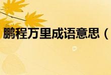 鹏程万里成语意思（词语鹏程万里什么意思）
