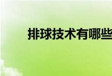 排球技术有哪些（排球技术有哪些）