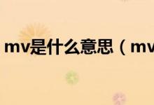 mv是什么意思（mv是一种怎样的艺术形式）