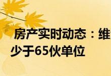  房产实时动态：维港.星岸快下周开价 首批不少于65伙单位 