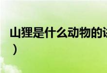 山狸是什么动物的讲解视频（山狸是什么动物）