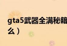 gta5武器全满秘籍（gta5武器全满秘籍是什么）