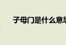 子母门是什么意思（标准尺寸是多少）
