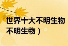 世界十大不明生物（十大神秘生物十大吓人的不明生物）