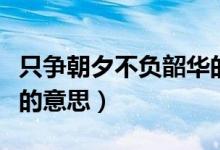 只争朝夕不负韶华的意思（只争朝夕不负韶华的意思）