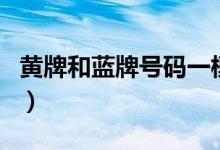 黄牌和蓝牌号码一模一样（黄牌和蓝牌的区别）