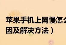 苹果手机上网慢怎么回事（苹果手机上网慢原因及解决方法）