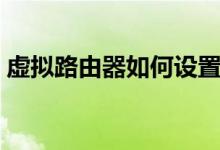 虚拟路由器如何设置（虚拟路由器如何设置）
