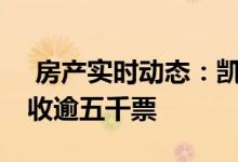  房产实时动态：凯滙383伙次轮今日开售 暂收逾五千票 