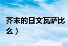 芥末的日文瓦萨比（瓦萨比和芥末的区别是什么）