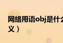 网络用语obj是什么意思（网络用语obj的含义）