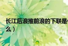 长江后浪推前浪的下联是什么（长江后浪推前浪的下联是什么）