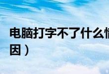 电脑打字不了什么情况（电脑没法打字什么原因）