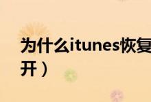 为什么itunes恢复不了（为什么itunes打不开）