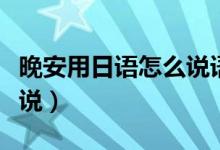 晚安用日语怎么说语音朗读（晚安用日语怎么说）