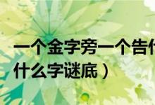 一个金字旁一个告什么字（一个金字旁一个告什么字谜底）