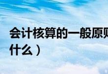 会计核算的一般原则（会计核算的一般原则是什么）
