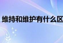 维持和维护有什么区别（维持和维护的区别）