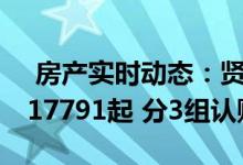  房产实时动态：贤文礼士首批50伙折实呎价17791起 分3组认购 