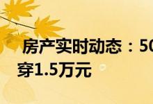  房产实时动态：50指标屋苑十月平均呎价跌穿1.5万元 