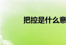 把控是什么意思（把控的意思）
