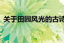 关于田园风光的古诗（5首田园风光的古诗）