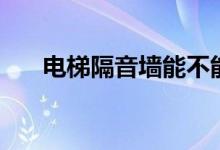 电梯隔音墙能不能拆（可别随便乱拆）
